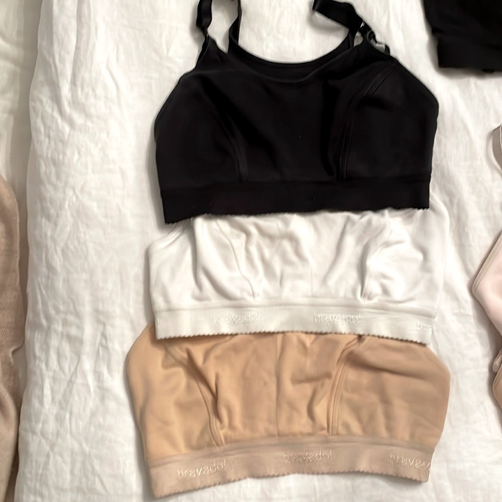Bravado nursing bras S++ 32-36 DD-F three pack black white nude